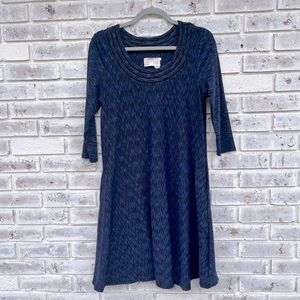 Anthropologie dress Saturday Sunday brand size SM blue stretch knit long sleeve